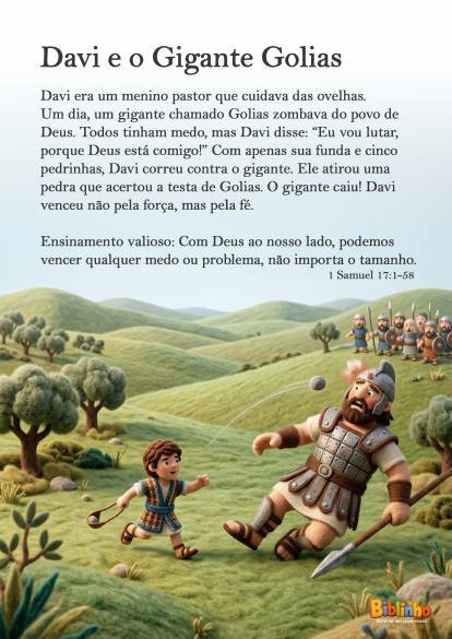 História Davi e o Gigante Golias